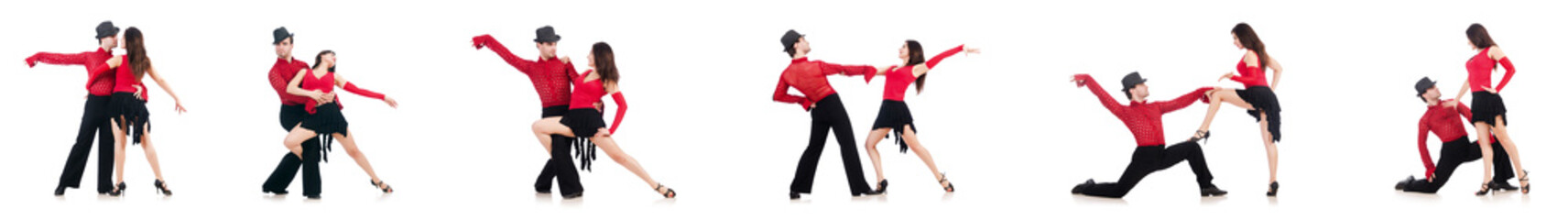 Pair of dancers isolated on the white