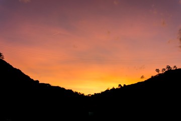 sunset clouds in rio de janeiro with hills