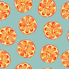 Oranges seamless pattern. Vector illustration. - 164510702