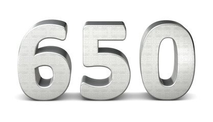 650 zahl silber 3d number silver struktur