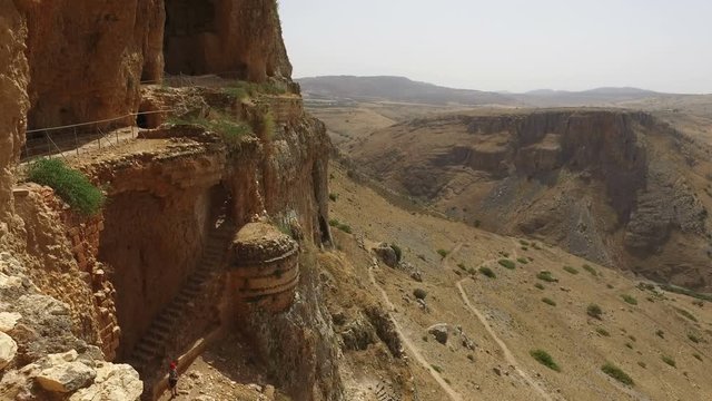 Fortress in Side of Mountain in Israel