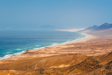 View of Cofete beach in Fuerteventura Island, Spain
