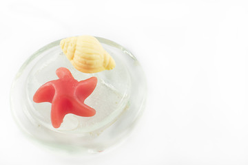 Soaps with marine shapes.