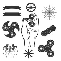 Hand Spinner Vintage. vector illustration