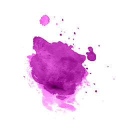 Colorful abstract watercolor stain with splashes and spatters. Modern creative background for trendy design.