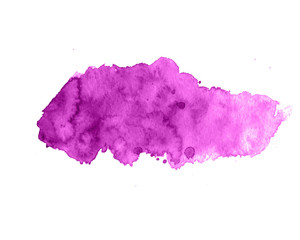 Colorful abstract watercolor stain with splashes and spatters. Modern creative background for trendy design.