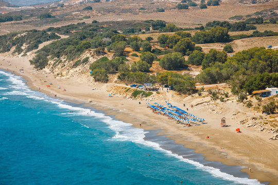 Kommos, beautiful sandy beach near Matala and Kalamaki, Crete, Greece