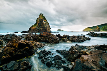 Rock formation in Diguisit beach at Baler - Philippines