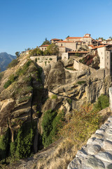 Amazing Landscape of Holy Monastery of Great Meteoron in Meteora, Thessaly, Greece