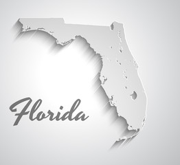 Map of Florida . Abstract vector paper map