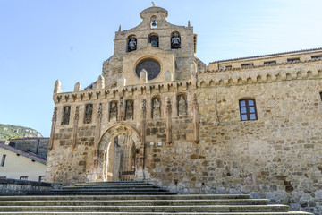 Fototapeta na wymiar sight of the front of the monastery of San Salvador in the town of Oña, Burgos, Spain