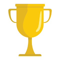Winner trophy award gold cup cartoon flat icon element for sport award trophy design vector illustration