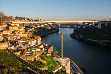 Obraz premium View of Douro river in Porto, Portugal.