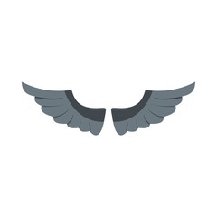 Gray wing flat icon for your design labels wing graphic and illustration vector object