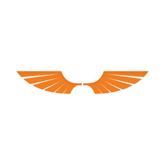 Orange wing flat icon for your design labels wing graphic and vector illustration