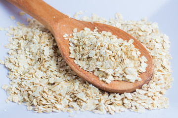 Wooden spoon with oats