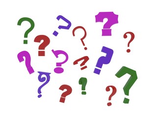 3d question mark white background