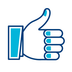 Like icon with thumbs-up gesture