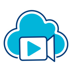 Cloud computing icons for digital video business