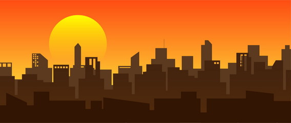 Fototapeta na wymiar silhouette,cityscapes sunrise in morning