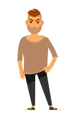 Modern man in stylish casual clothes isolated illustration