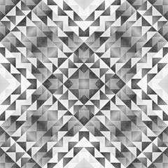 Monochrome Tribal Seamless Pattern. Aztec Style Abstract Geometric Art Print.