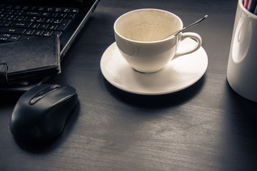 coffee cup on the desk