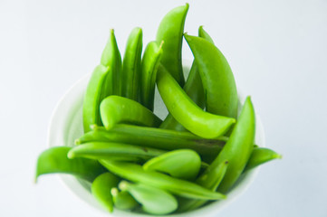 Green beans isolated on a white background