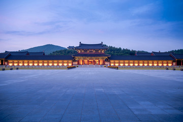 Buyeo, Korea - Night view of Baekje Cultural Heritage Complex.