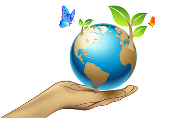 19.hand icons earth hour 3D