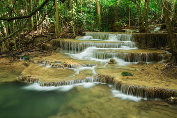 Level 6 of Huay Mae Kamin waterfall in Khuean Srinagarindra National Park, Kanchanaburi, Thailand
