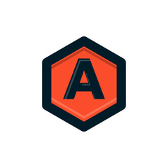 vintage aa letter in polygon logo design
