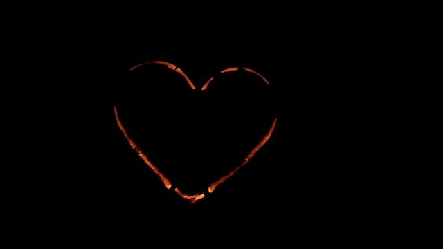 Close-up of burning heart shape