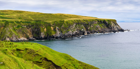 Panorama of the bay Malin Beg, County Donegal, Ireland