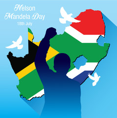 Vector illustration for International Nelson Mandela Day - obrazy, fototapety, plakaty