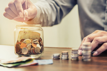 Saving money and account banking for finance business concept