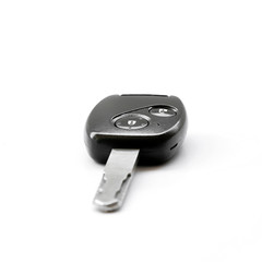Remote control car key on white background