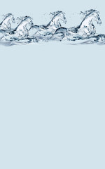 A group of horses made of water galloping in water, header of page.