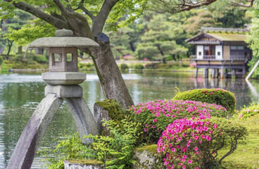Obraz premium Stone Lantern in Japanese Garden