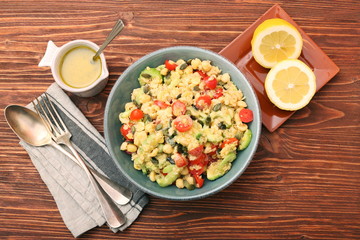 Chickpeas lentils avocado tomato cucumber salad