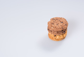 cookies or chocolate Biscuits on a background.