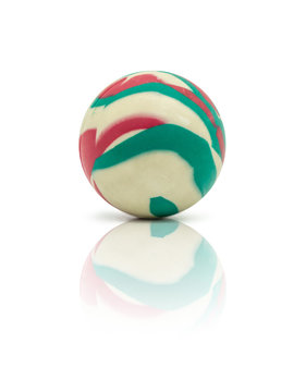 colorful rubber marble ball isolated on white