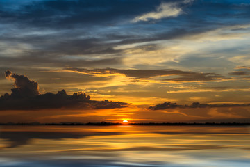 Beautiful sunset in the sea.