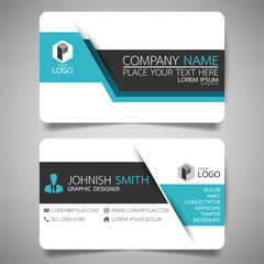Blue modern creative business card and name card,horizontal simple clean template vector design, layout in rectangle size.