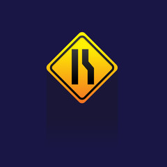 Caution Sign Road on blue background. vector. logo. icon. symbol. Traffic Signs