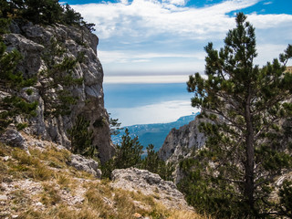 View from the top of the mountain Ai-Petri, Yalta, Crimea