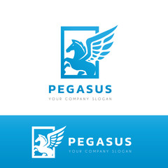 Pegasus vector logo template.