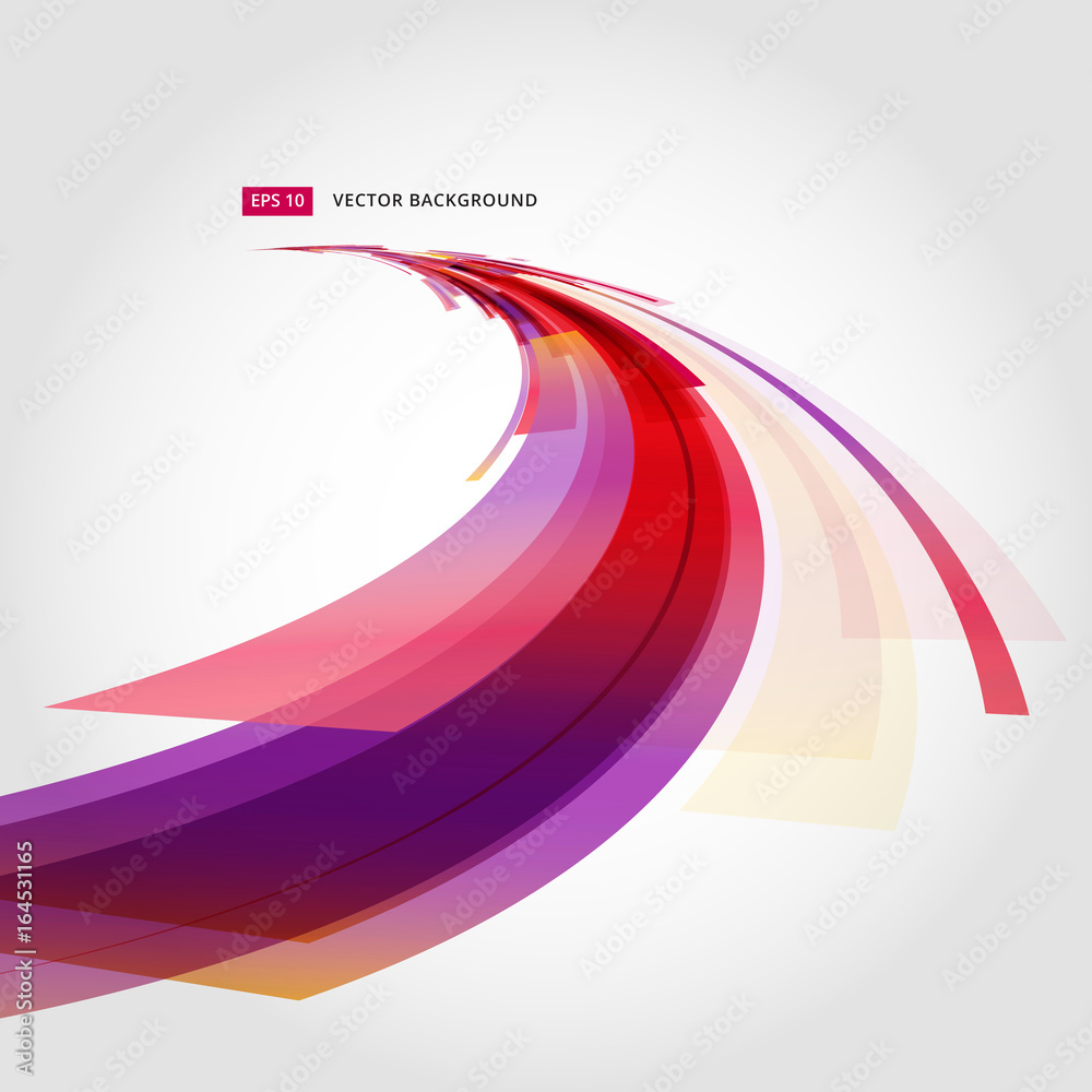 Poster abstract vector background element in red and white colors curve perspective vector