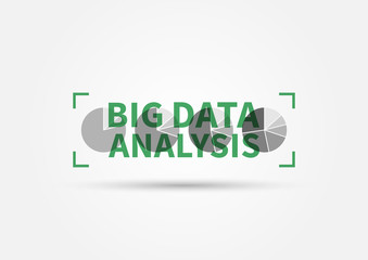 Big data analysis with pie charts vector illustration. Information technology graphic design.
