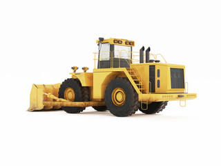 Big yellow bulldozer. 3D rendering